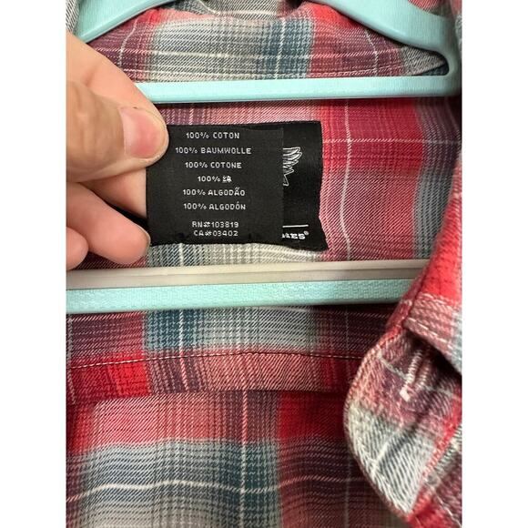 Harley Davidson Men's Red Plaid Short Sleeve Button Down Shirt 2XL - Picture 7 of 8